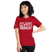 Load image into Gallery viewer, Eat, Sleep, Trade (White) - Short-Sleeve T-Shirt