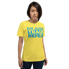 Load image into Gallery viewer, Eat, Sleep, Trade (Blue) - Short-Sleeve T-Shirt