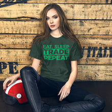 Load image into Gallery viewer, Eat, Sleep, Trade (Green) - Short-Sleeve T-Shirt