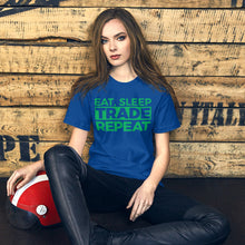 Load image into Gallery viewer, Eat, Sleep, Trade (Green) - Short-Sleeve T-Shirt