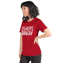 Load image into Gallery viewer, Eat, Sleep, Trade (White) - Short-Sleeve T-Shirt