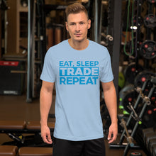 Load image into Gallery viewer, Eat, Sleep, Trade (Blue) - Short-Sleeve T-Shirt