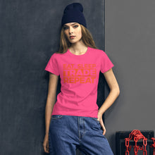 Load image into Gallery viewer, Eat, Sleep, Trade (Red) - Women's short sleeve t-shirt