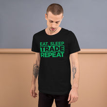 Load image into Gallery viewer, Eat, Sleep, Trade (Green) - Short-Sleeve T-Shirt