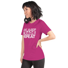 Load image into Gallery viewer, Eat, Sleep, Trade (White) - Short-Sleeve T-Shirt
