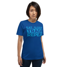 Load image into Gallery viewer, Eat, Sleep, Trade (Blue) - Short-Sleeve T-Shirt