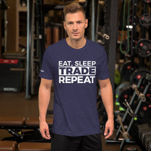 Load image into Gallery viewer, Eat, Sleep, Trade (White) - Short-Sleeve T-Shirt