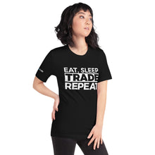 Load image into Gallery viewer, Eat, Sleep, Trade (White) - Short-Sleeve T-Shirt