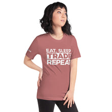 Load image into Gallery viewer, Eat, Sleep, Trade (White) - Short-Sleeve T-Shirt