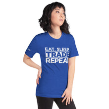 Load image into Gallery viewer, Eat, Sleep, Trade (White) - Short-Sleeve T-Shirt