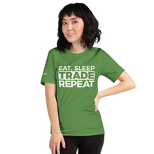 Load image into Gallery viewer, Eat, Sleep, Trade (White) - Short-Sleeve T-Shirt