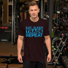 Load image into Gallery viewer, Eat, Sleep, Trade (Blue) - Short-Sleeve T-Shirt