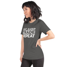 Load image into Gallery viewer, Eat, Sleep, Trade (White) - Short-Sleeve T-Shirt