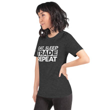 Load image into Gallery viewer, Eat, Sleep, Trade (White) - Short-Sleeve T-Shirt