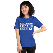 Load image into Gallery viewer, Eat, Sleep, Trade (White) - Short-Sleeve T-Shirt