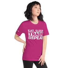 Load image into Gallery viewer, Eat, Sleep, Trade (White) - Short-Sleeve T-Shirt