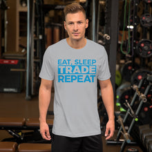 Load image into Gallery viewer, Eat, Sleep, Trade (Blue) - Short-Sleeve T-Shirt