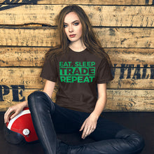 Load image into Gallery viewer, Eat, Sleep, Trade (Green) - Short-Sleeve T-Shirt