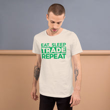 Load image into Gallery viewer, Eat, Sleep, Trade (Green) - Short-Sleeve T-Shirt