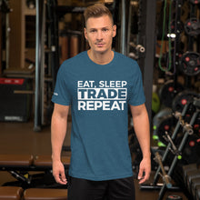 Load image into Gallery viewer, Eat, Sleep, Trade (White) - Short-Sleeve T-Shirt