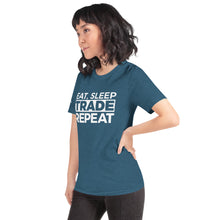 Load image into Gallery viewer, Eat, Sleep, Trade (White) - Short-Sleeve T-Shirt
