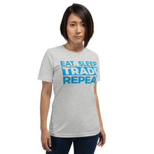 Load image into Gallery viewer, Eat, Sleep, Trade (Blue) - Short-Sleeve T-Shirt