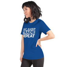 Load image into Gallery viewer, Eat, Sleep, Trade (White) - Short-Sleeve T-Shirt