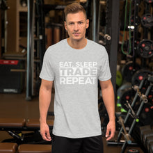 Load image into Gallery viewer, Eat, Sleep, Trade (White) - Short-Sleeve T-Shirt