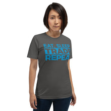 Load image into Gallery viewer, Eat, Sleep, Trade (Blue) - Short-Sleeve T-Shirt