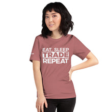 Load image into Gallery viewer, Eat, Sleep, Trade (White) - Short-Sleeve T-Shirt