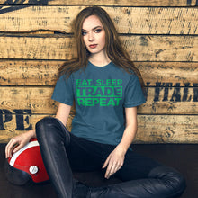 Load image into Gallery viewer, Eat, Sleep, Trade (Green) - Short-Sleeve T-Shirt