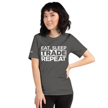 Load image into Gallery viewer, Eat, Sleep, Trade (White) - Short-Sleeve T-Shirt