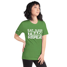 Load image into Gallery viewer, Eat, Sleep, Trade (White) - Short-Sleeve T-Shirt