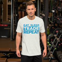 Load image into Gallery viewer, Eat, Sleep, Trade (Blue) - Short-Sleeve T-Shirt