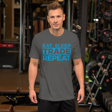 Load image into Gallery viewer, Eat, Sleep, Trade (Blue) - Short-Sleeve T-Shirt