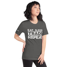 Load image into Gallery viewer, Eat, Sleep, Trade (White) - Short-Sleeve T-Shirt