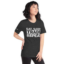 Load image into Gallery viewer, Eat, Sleep, Trade (White) - Short-Sleeve T-Shirt