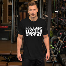 Load image into Gallery viewer, Eat, Sleep, Trade (White) - Short-Sleeve T-Shirt