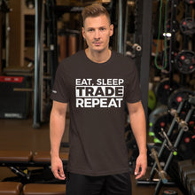 Load image into Gallery viewer, Eat, Sleep, Trade (White) - Short-Sleeve T-Shirt