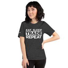 Load image into Gallery viewer, Eat, Sleep, Trade (White) - Short-Sleeve T-Shirt