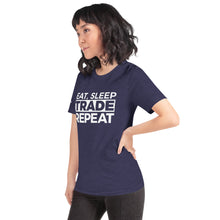 Load image into Gallery viewer, Eat, Sleep, Trade (White) - Short-Sleeve T-Shirt