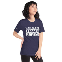Load image into Gallery viewer, Eat, Sleep, Trade (White) - Short-Sleeve T-Shirt