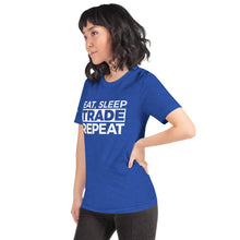 Load image into Gallery viewer, Eat, Sleep, Trade (White) - Short-Sleeve T-Shirt