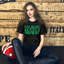 Load image into Gallery viewer, Eat, Sleep, Trade (Green) - Short-Sleeve T-Shirt