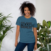 Load image into Gallery viewer, Eat, Sleep, Trade (Black) - Short-Sleeve T-Shirt
